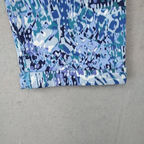 Nine West Chrystie Capri Jeans Womens 8 Blue Allover Print Crop Comfort Spring - Picture 5 of 13